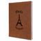 Paris Bonjour and Eiffel Tower Leatherette Journal - Large - Single Sided - Angle View