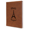 Paris Bonjour and Eiffel Tower Leatherette Journal - Large - Single Sided (Personalized)