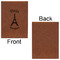 Paris Bonjour and Eiffel Tower Leatherette Journal - Large - Single Sided - Front & Back View
