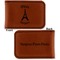 Paris Bonjour and Eiffel Tower Leatherette Magnetic Money Clip - Front and Back