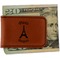 Paris Bonjour and Eiffel Tower Leatherette Magnetic Money Clip (Personalized)