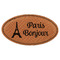 Paris Bonjour and Eiffel Tower Leatherette Oval Name Badges with Magnet - Main