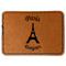 Paris Bonjour and Eiffel Tower Faux Leather Iron On Patch - Rectangle (Personalized)