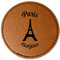 Paris Bonjour and Eiffel Tower Leatherette Patches - Round