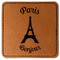 Paris Bonjour and Eiffel Tower Leatherette Patches - Square