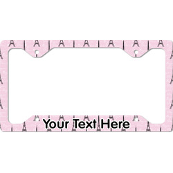 Paris Bonjour and Eiffel Tower License Plate Frame - Style C (Personalized)
