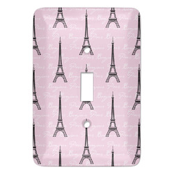 Paris Bonjour and Eiffel Tower Light Switch Cover (Single Toggle) (Personalized)