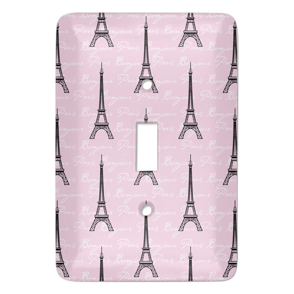 Custom Paris Bonjour and Eiffel Tower Light Switch Cover (Single Toggle)