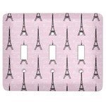 Paris Bonjour and Eiffel Tower Light Switch Cover (3 Toggle Plate)