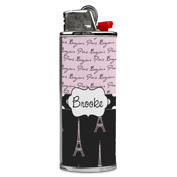 Custom Paris Bonjour and Eiffel Tower Case for BIC Lighters (Personalized)
