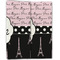 Paris Bonjour and Eiffel Tower Linen Placemat - Folded Half (double sided)