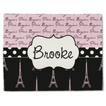 Paris Bonjour and Eiffel Tower Single-Sided Linen Placemat - Single w/ Name or Text