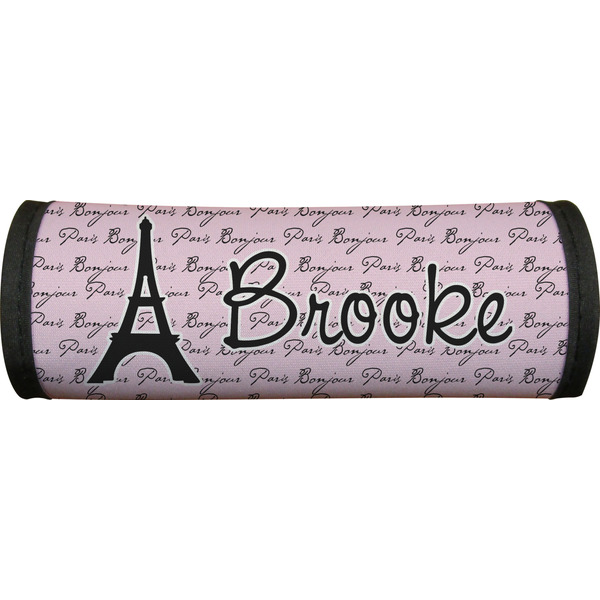 Paris Bonjour and Eiffel Tower Luggage Handle Wrap