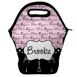 Paris Bonjour and Eiffel Tower Lunch Bag w/ Name or Text