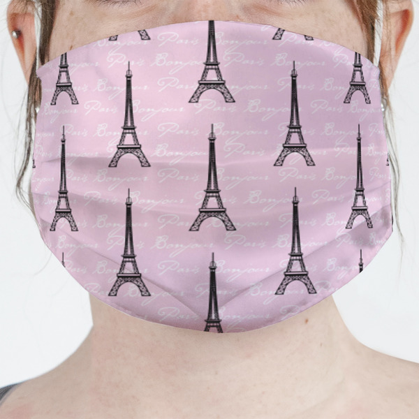 Custom Paris Bonjour and Eiffel Tower Face Mask Cover