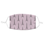 Paris Bonjour and Eiffel Tower Adult Cloth Face Mask