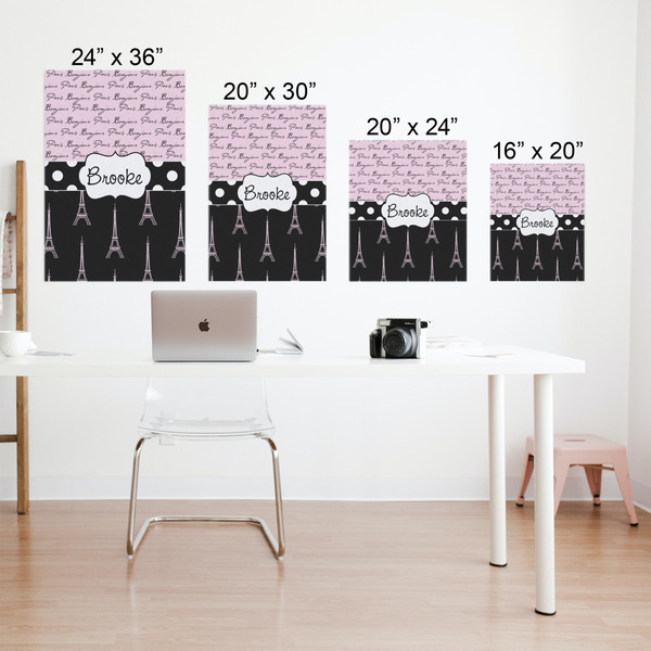 Paris Bonjour and Eiffel Tower Matte Poster - Sizes