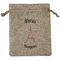 Paris Bonjour and Eiffel Tower Burlap Gift Bag (Personalized)