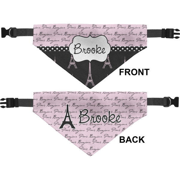 Paris Bonjour and Eiffel Tower Medium Dog Bandana Approval