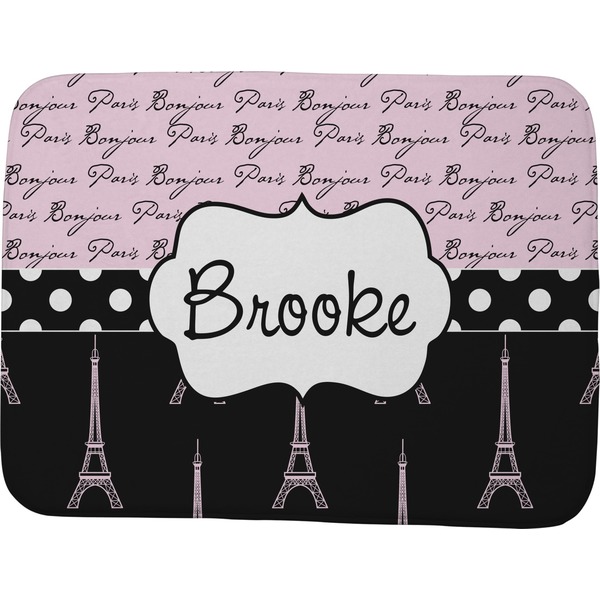 Paris Bonjour and Eiffel Tower Memory Foam Bath Mat 48 X 36
