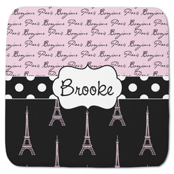 Paris Bonjour and Eiffel Tower Memory Foam Bath Mat - 48"x48" (Personalized)