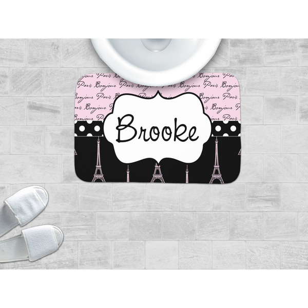 Paris Bonjour and Eiffel Tower Memory Foam Bath Mat - LIFESTYLE