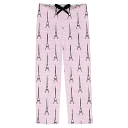 Paris Bonjour and Eiffel Tower Mens Pajama Pants - XS