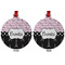 Paris Bonjour and Eiffel Tower Metal Ball Ornament - Front and Back