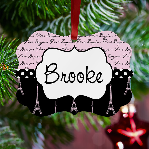 Paris Bonjour and Eiffel Tower Metal Benilux Ornament - Lifestyle