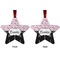 Paris Bonjour and Eiffel Tower Metal Star Ornament - Front and Back