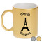 Paris Bonjour and Eiffel Tower Metallic Mugs