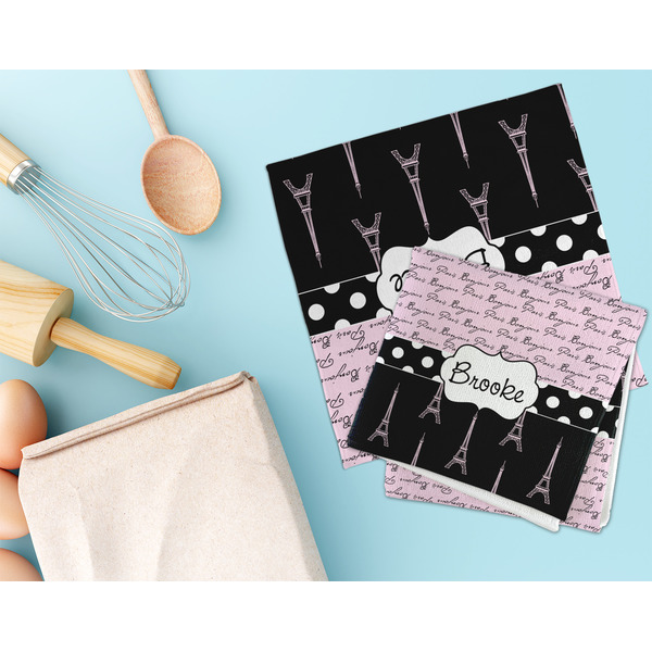 Paris Bonjour and Eiffel Tower Microfiber Dish Rag - LIFESTYLE