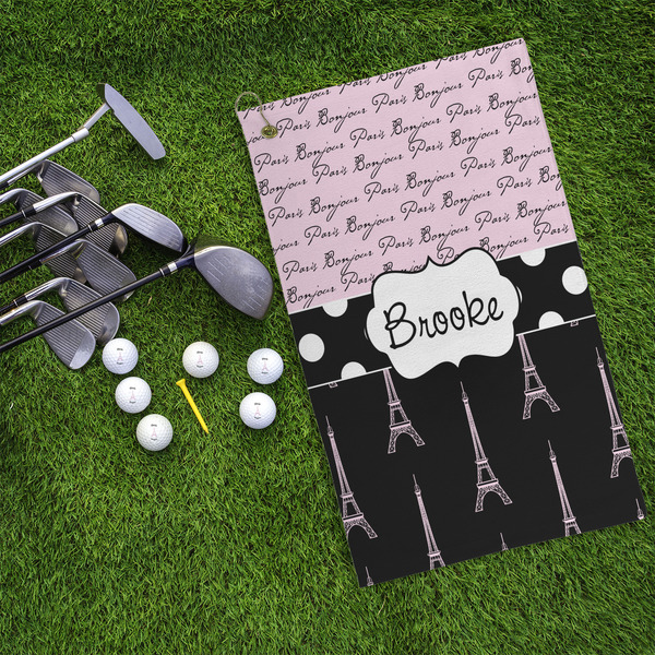 Paris Bonjour and Eiffel Tower Microfiber Golf Towels - LIFESTYLE