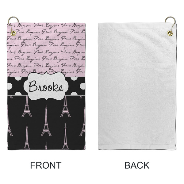 Paris Bonjour and Eiffel Tower Microfiber Golf Towels - Small - APPROVAL