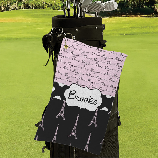 Paris Bonjour and Eiffel Tower Microfiber Golf Towels - LIFESTYLE