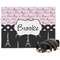 Paris Bonjour and Eiffel Tower Dog Blanket - Large (Personalized)