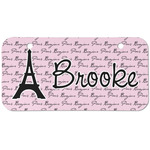 Paris Bonjour and Eiffel Tower Mini/Bicycle License Plate (2 Holes) (Personalized)