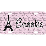 Paris Bonjour and Eiffel Tower Mini/Bicycle License Plate (Personalized)