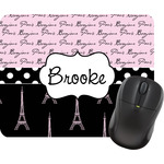 Paris Bonjour and Eiffel Tower Rectangular Mouse Pad (Personalized)