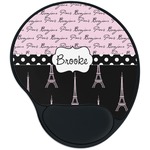 Paris Bonjour and Eiffel Tower Mouse Pad with Wrist Support