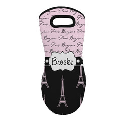 Paris Bonjour and Eiffel Tower Neoprene Oven Mitt w/ Name or Text