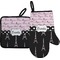 Paris Bonjour and Eiffel Tower Oven Mitt & Pot Holder Set w/ Name or Text