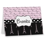 Paris Bonjour and Eiffel Tower Note cards (Personalized)