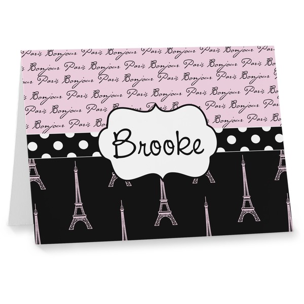 Custom Paris Bonjour and Eiffel Tower Note cards (Personalized)