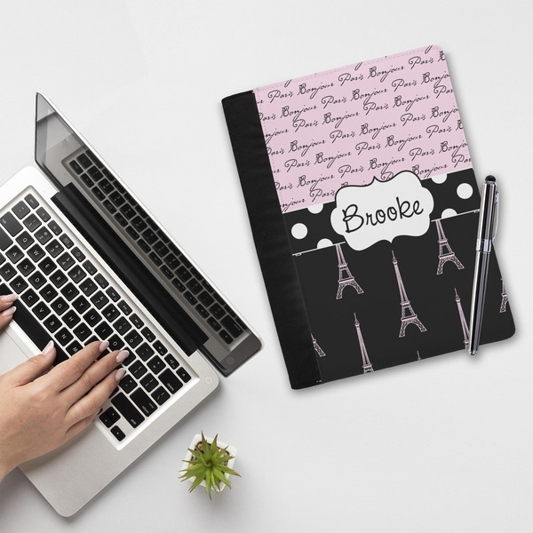 Paris Bonjour and Eiffel Tower Notebook Padfolio - LIFESTYLE (large)