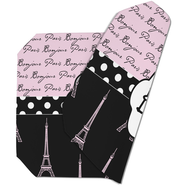 Custom Paris Bonjour and Eiffel Tower Dining Table Mat - Octagon (Double-Sided) w/ Name or Text