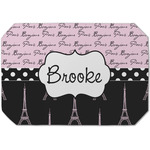 Paris Bonjour and Eiffel Tower Dining Table Mat - Octagon (Single-Sided) w/ Name or Text