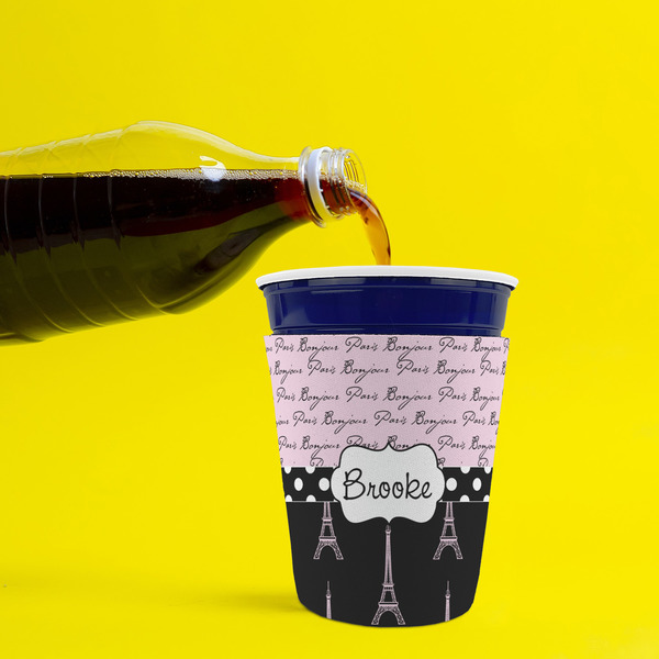 Paris Bonjour and Eiffel Tower Party Cup Sleeves - without bottom - Lifestyle