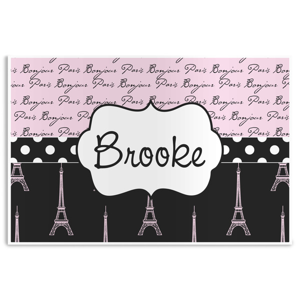 Custom Paris Bonjour and Eiffel Tower Disposable Paper Placemats (Personalized)