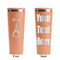 Paris Bonjour and Eiffel Tower Peach RTIC Everyday Tumbler - 28 oz. - Front and Back